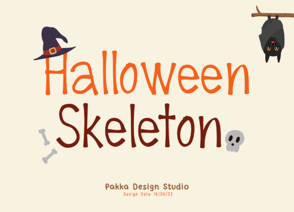Halloween Skeleton: A Whimsical Display Font for Playful Designs