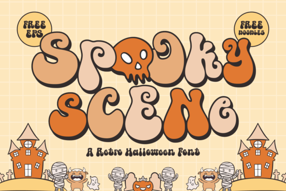 Spooky Scene: Groovy Halloween Typography